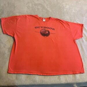 Vintage Eagle Cotton Men's 5XL Orange Graphic T Shirt Outdoor Backwoods Tee Y2K‎